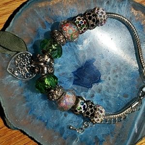 Sparkly tree of life charm bracelet